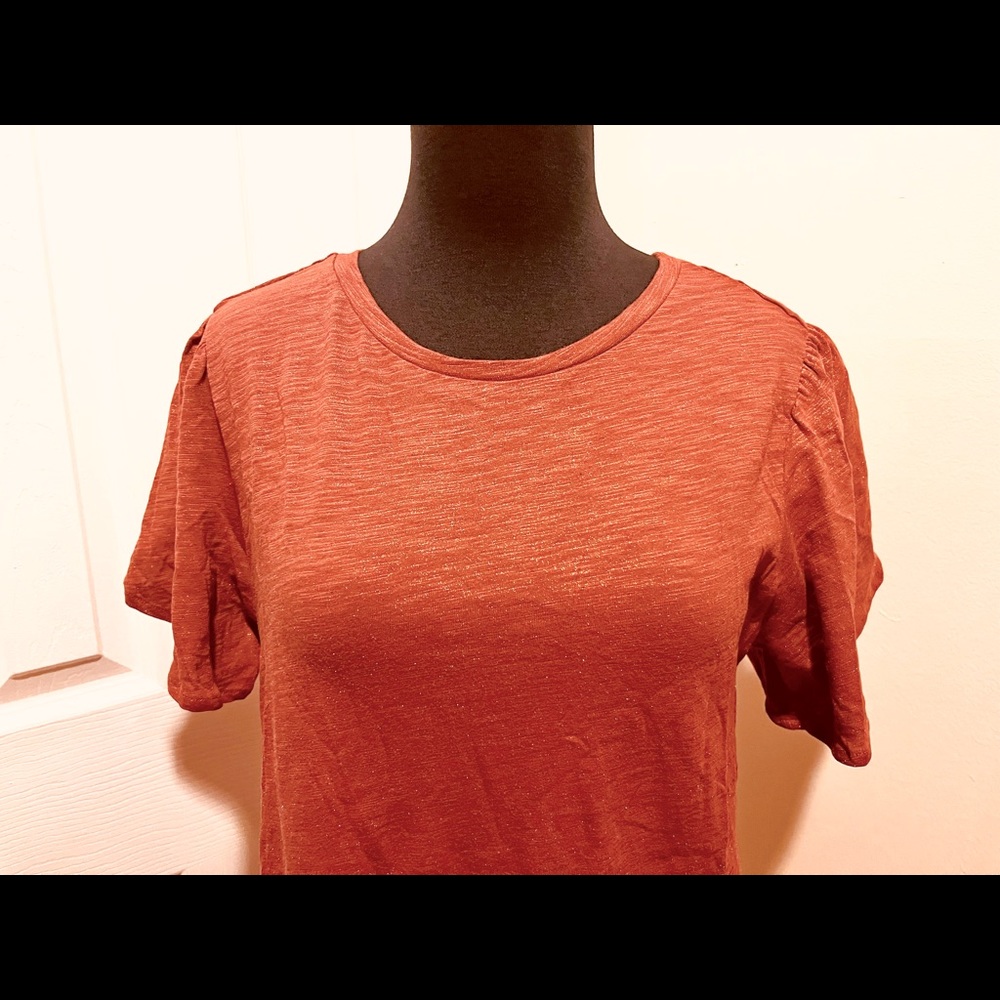 LOFT copper cotton tee, large
